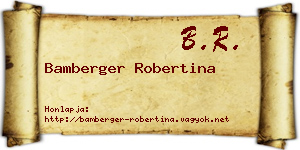 Bamberger Robertina névjegykártya